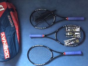 Donnay Pro One 97 16x19 Bundle Tennis Racquets 3X + Weights + Grommets + Bag