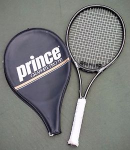 Classic Prince Graphite Pro Series 110 OS & Cover Tennis Racquet 4-1/4 Excellent