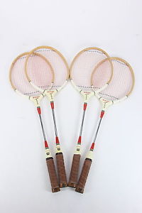 Four (4) Vintage Wilson Zephyr Badminton Rackets Racquets Sporting Goods