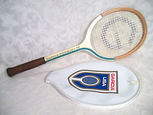 Vtg GARCIA USA GARCIA RACQUETTE Wooden Tennis Racket w/ Original Cover