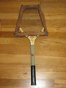 VINTAGE! Jack Kramer Wilson Strata-Bow Wooden AER_FLO TENNIS RACQUET with Press