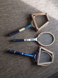 Lot Of 3 Vintage 70s Wilson Wood Rackets & 2 Presses Evert Smith Wright Ditson