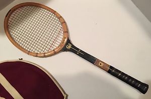 Vintage 1970s Chemold Wood Racket Rod Laver 4 1/2 Plus Slazenger Cover