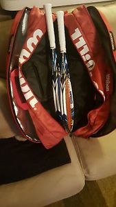 2 Wilson Juice 100 with a 15 rak bag. Racquets grip L3 4.3/8