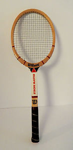 VINTAGE AND RARE WILSON STROKE MASTER WOODEN TENNIS RACQUET. 4 1/2 SIZE NEAR MT+