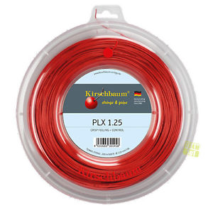 Kirschbaum Cuerdas de tenis PLX color rojo brillante 200m