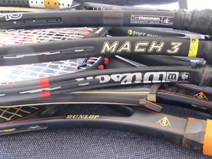 Tennis Racket Racquet Lot of 5 Wilson GRD SLAM MACH 3 SLAZENGER DUNLOP BLACK MAX
