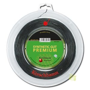 Kirschbaum Cuerdas de tenis SINTÉTICO BUENO Negro PREMIUM 200m