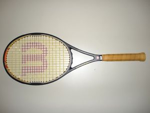 WILSON PRO STAFF TOUR 90 HYPER CARBON TENNIS RACQUET 4 3/8 (NEW STRINGS)