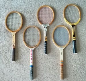 Lot of 5 Vintage Wilson Tennis Rackets.. Chris Evert Classic .. Billie Jean